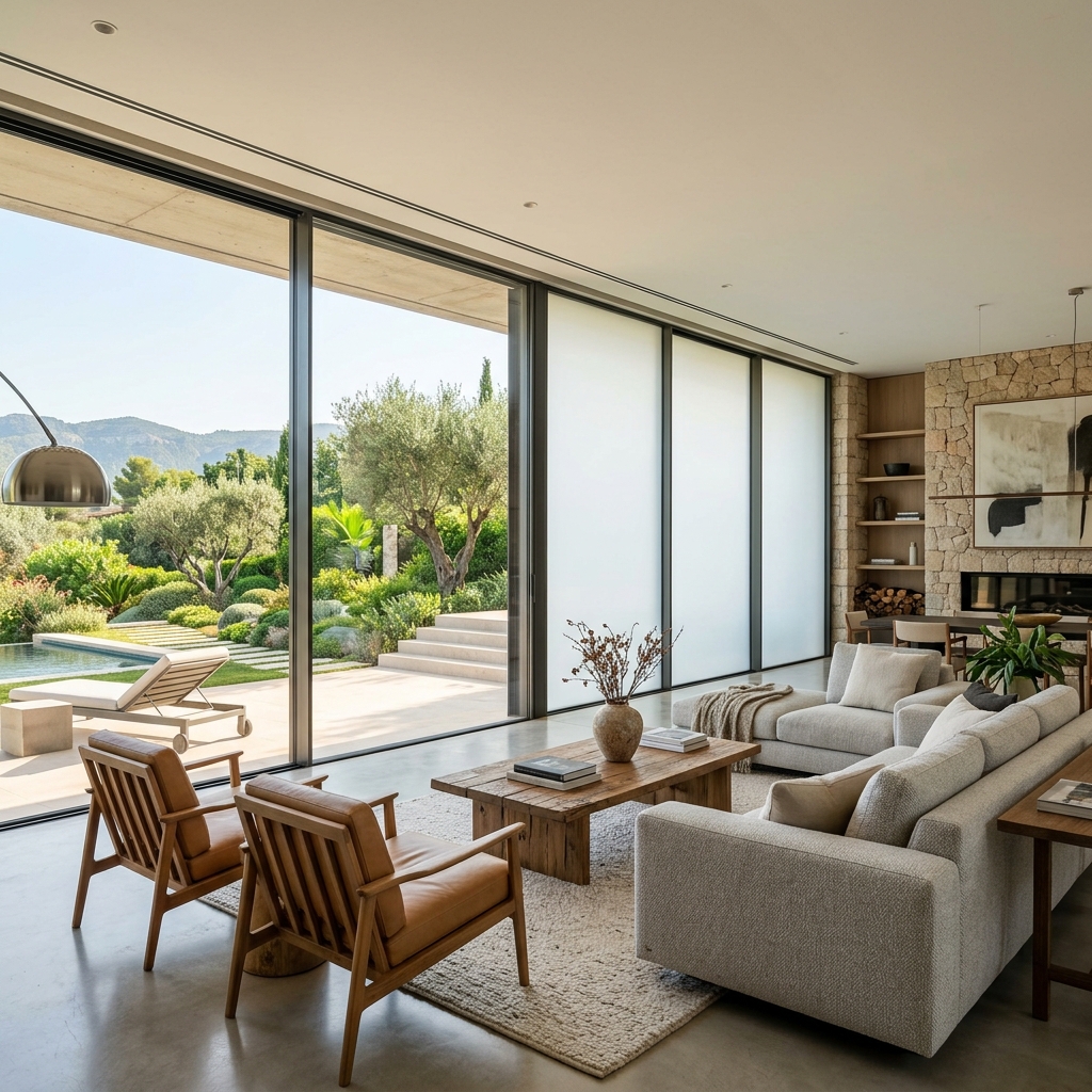 Smart Film installed on residential villa windows